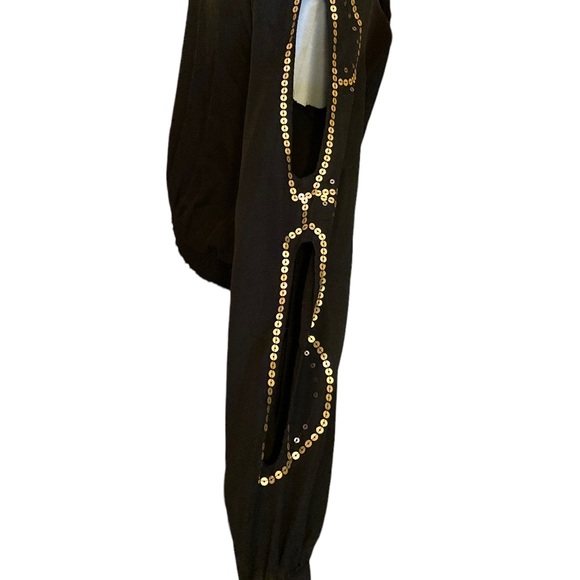 Vintage Rampage long sleeve blouse embellished with gold sequins on open sleeves - Picture 3 of 5